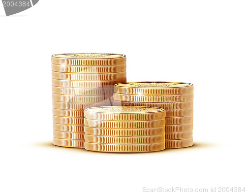 Image of Stacks of golden coins 