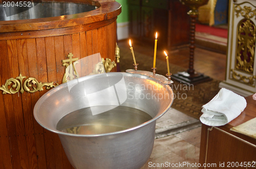 Image of font in church