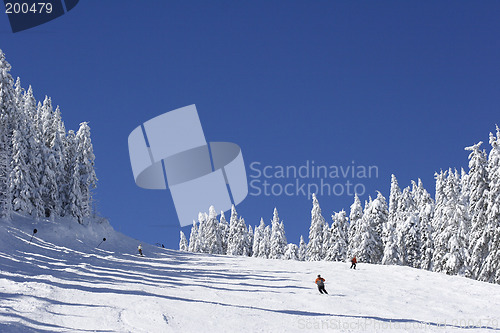 Image of ski slope on mountain side