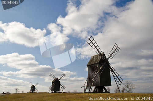 Image of Row of windmills