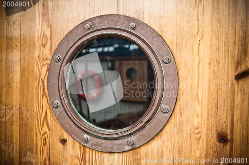 Image of nautical porthole, close-up 