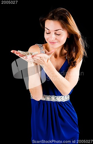Image of Pretty girl with gift