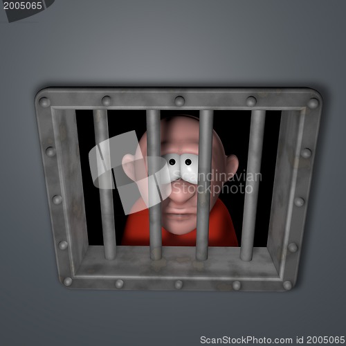 Image of cartoon guy in jail