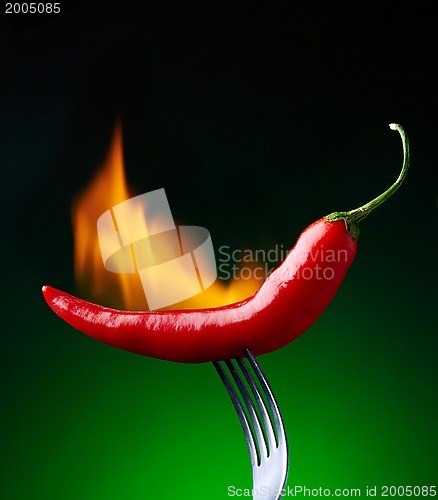 Image of burning red chili pepper