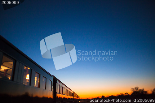 Image of Train into sunset