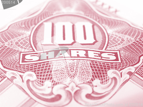 Image of Red common stock certificate