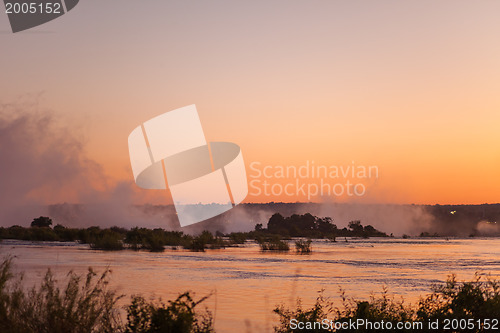 Image of Victoria Falls at Sunset