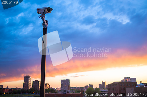 Image of Security camera sunset