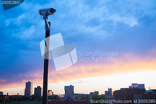 Image of Security camera sunset