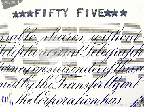 Image of Fifty five shares close-up
