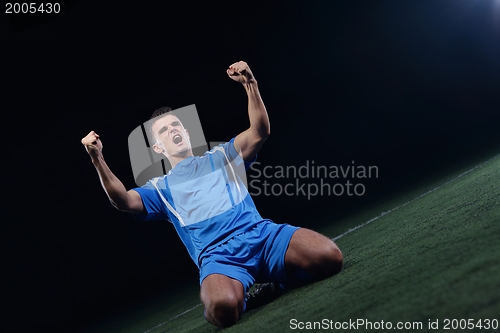 Image of soccer players celebrating victory