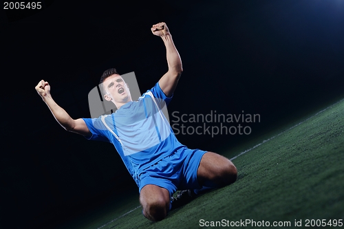 Image of soccer players celebrating victory