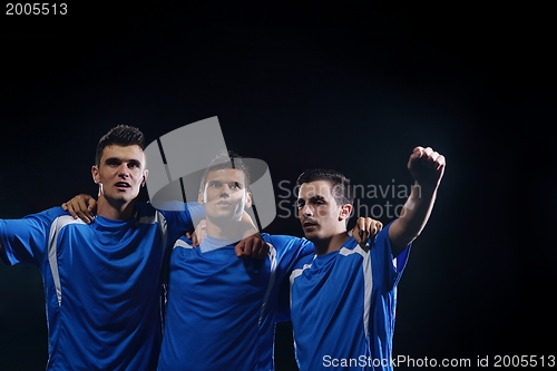 Image of soccer players celebrating victory