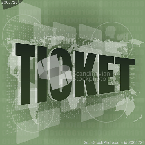 Image of Life style concept: pixelated words ticket on digital screen