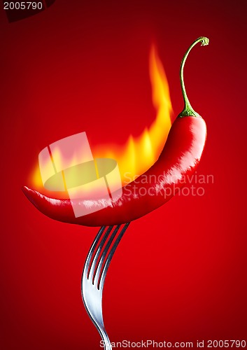 Image of burning red chili pepper