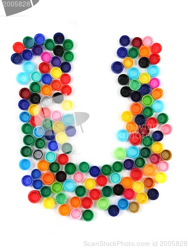 Image of U letter from plastic alphabet