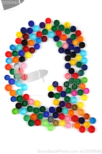 Image of Q letter from plastic alphabet