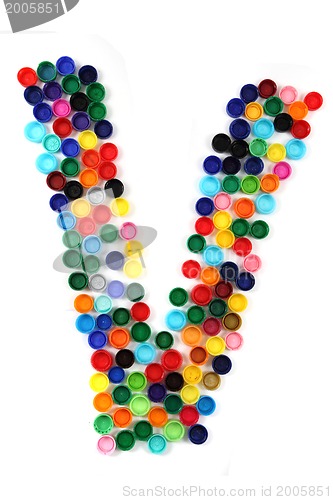 Image of V letter from plastic alphabet