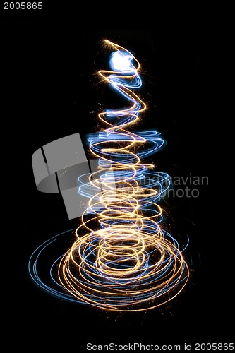 Image of christmas tree from the light