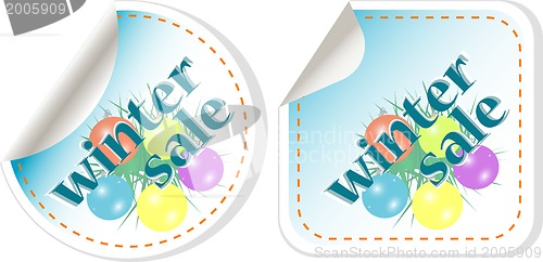 Image of Christmas balls stickers set - discount label