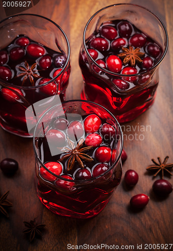 Image of Hot drink with cranberries for Christmas