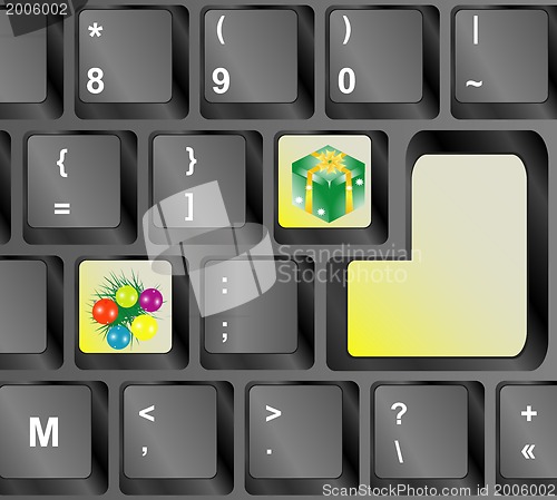 Image of Computer keyboard with Christmas keys - holiday concept