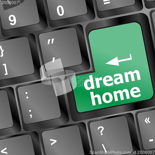 Image of Computer keyboard with dream home key - technology background