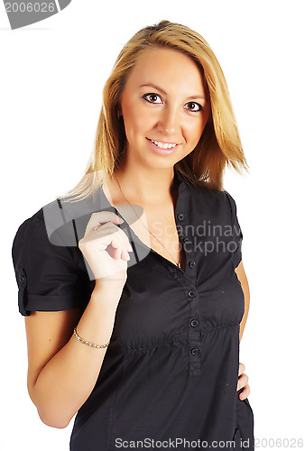 Image of elegant fashion woman standing  ...