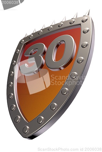 Image of number on metal shield