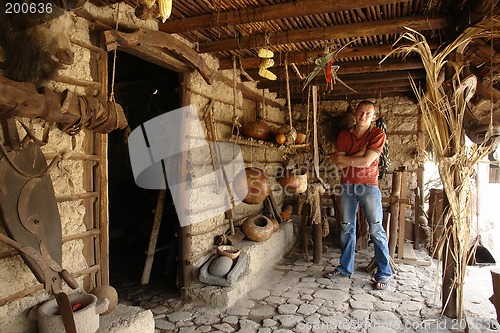 Image of The man in the ancient indian house