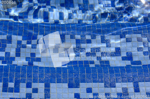 Image of Swimming Pool Tile Underwater  - Three steps