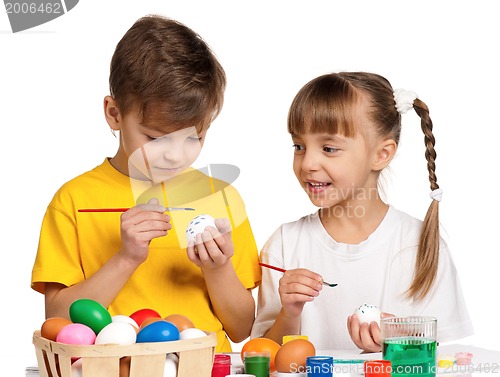 Image of Children with Easter eggs