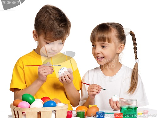 Image of Children with Easter eggs