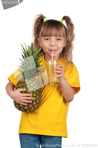 Image of Little girl with pineapple
