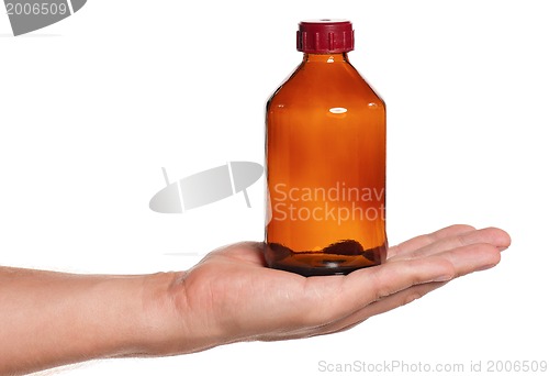 Image of Hand with small bottle