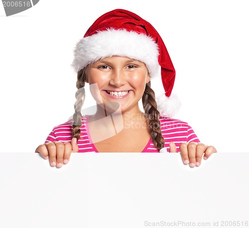 Image of Girl in Santa hat
