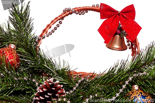 Image of Christmas wicker basket