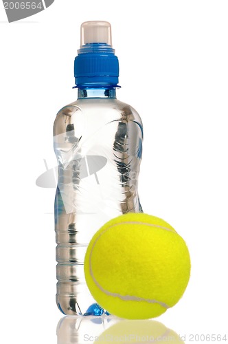 Image of Tennis ball and bottle of water