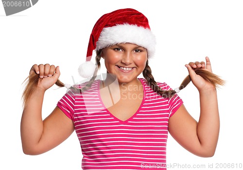 Image of Girl in Santa hat