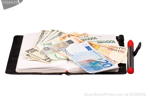 Image of Money and notepad