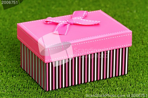 Image of Gift box on grass
