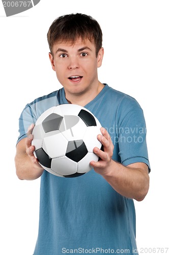 Image of Man with classic soccer ball