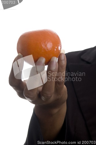 Image of  woman with tangerine