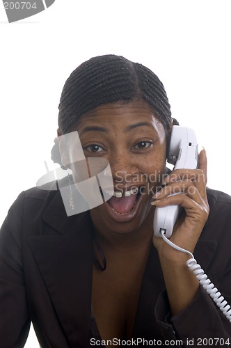 Image of customer service represenatative beautiful surprised