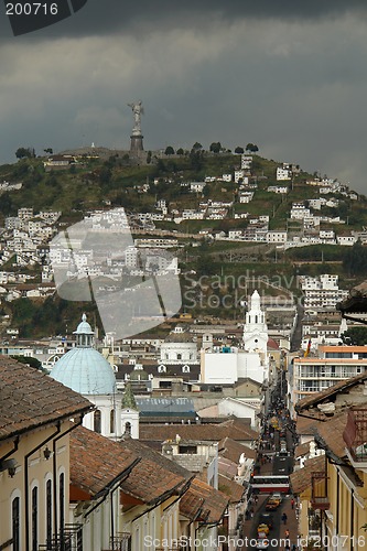 Image of View on quito city. ecuador