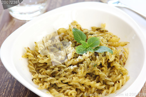 Image of Fusilli with pesto sauce