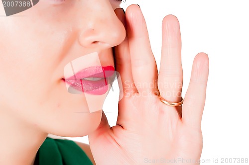 Image of cropped image of gossiping woman