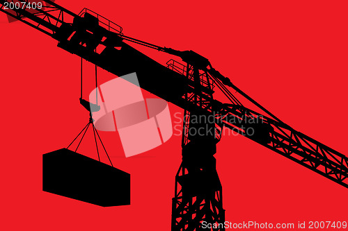 Image of Working crane illustration background