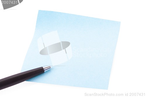 Image of blue note and pen