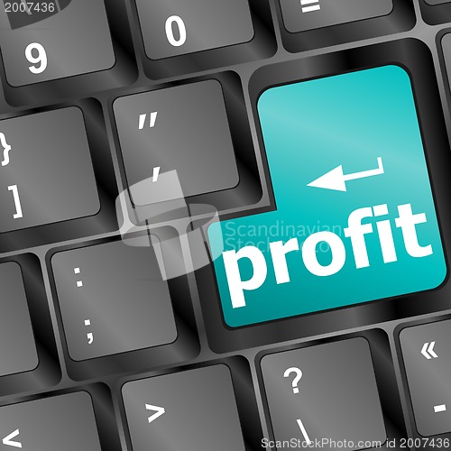 Image of profit button on keyboard - business concept